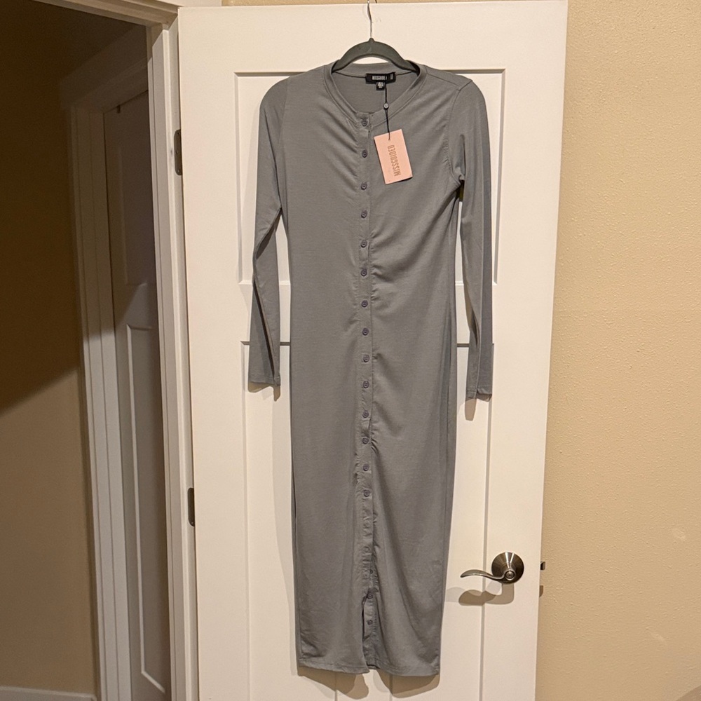 Brand new!!! Missguided Gray Button-Down Maxi Dress